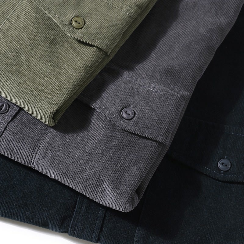 Kordurából készült ing, galléros, hosszú ujjú, lazább szabás, tavasz-őszre