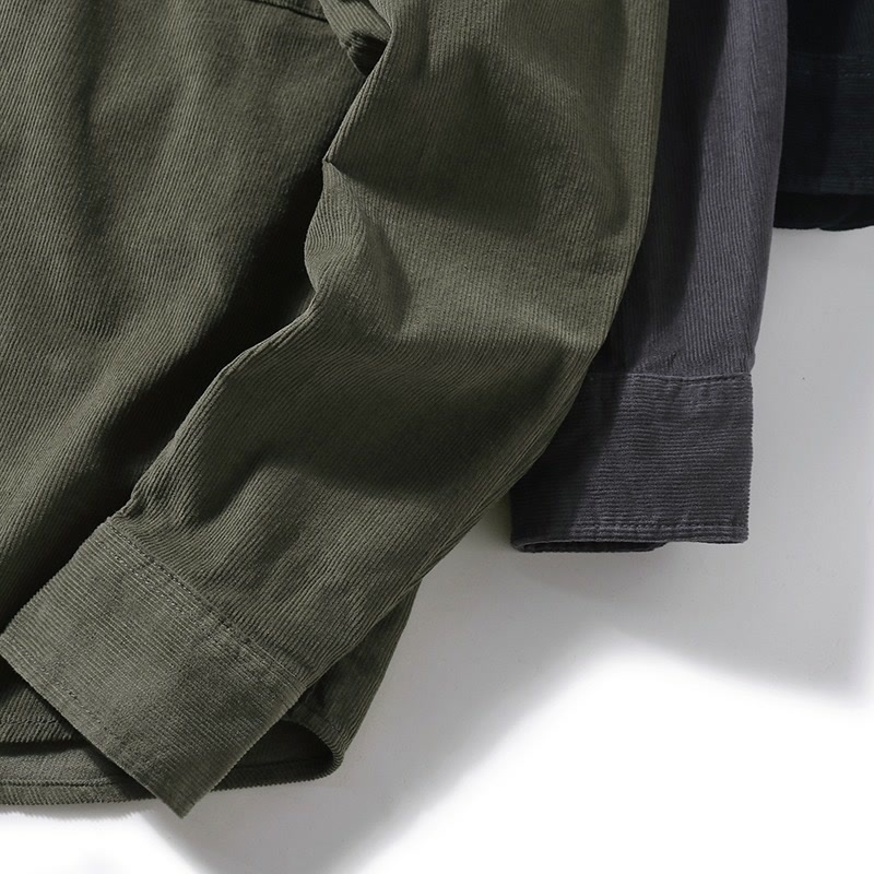 Kordurából készült ing, galléros, hosszú ujjú, lazább szabás, tavasz-őszre