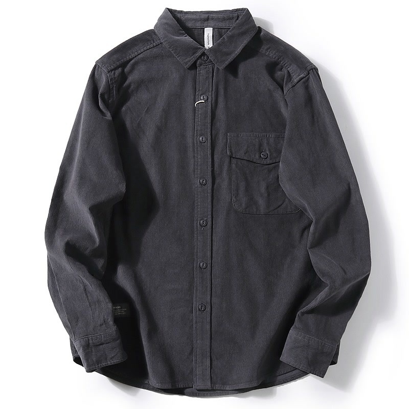 Kordurából készült ing, galléros, hosszú ujjú, lazább szabás, tavasz-őszre