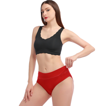 Pamut női alsónemű középmagas derekú, légáteresztő, csípőemelés és hasizom-tömörítés, egyszínű minta, 95–100% pamut