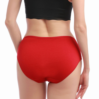 Pamut női alsónemű középmagas derekú, légáteresztő, csípőemelés és hasizom-tömörítés, egyszínű minta, 95–100% pamut