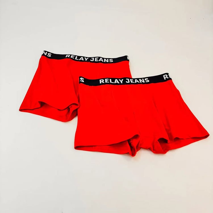 Férfi légáteresztő pamut boxerek, középmagasságú derékrész, kötött anyag, egyszínű