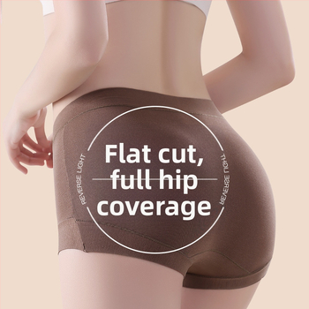 Moterų aukšto liemens medvilniniai apatiniai, kvėpuojantys, antibakteriniai, intarpas 100% medvilnė