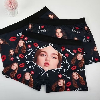 Férfi boxeralsó 3D-s digitális nyomással, képpel alapuló POD-testreszabás, Milk Silk anyag, kötött szövet, középmagas derék