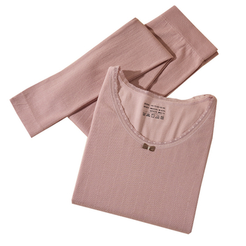 Set de lenjerie termică de toamnă pentru femei: bumbac, bază fără cusături, tricou cu guler rotund și mâneci lungi, 141–160 g/m²