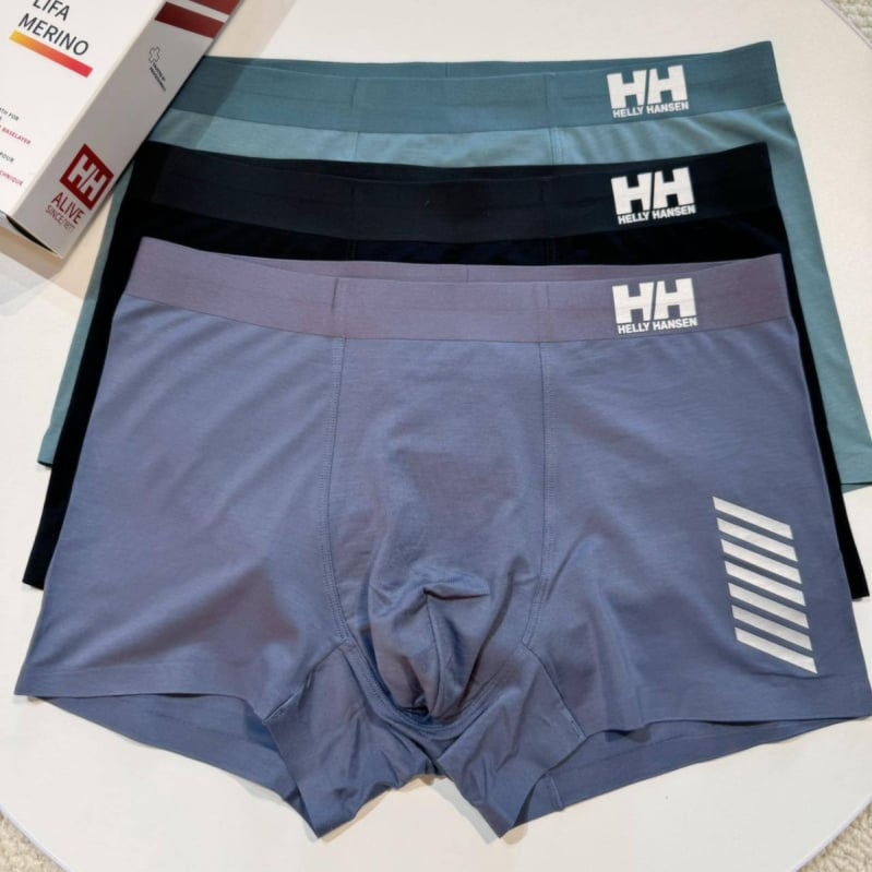 Boxeri din bumbac pentru bărbați, căptușeală internă antibacteriană, talie lată elastică, fără cusături, talie medie, respirabili