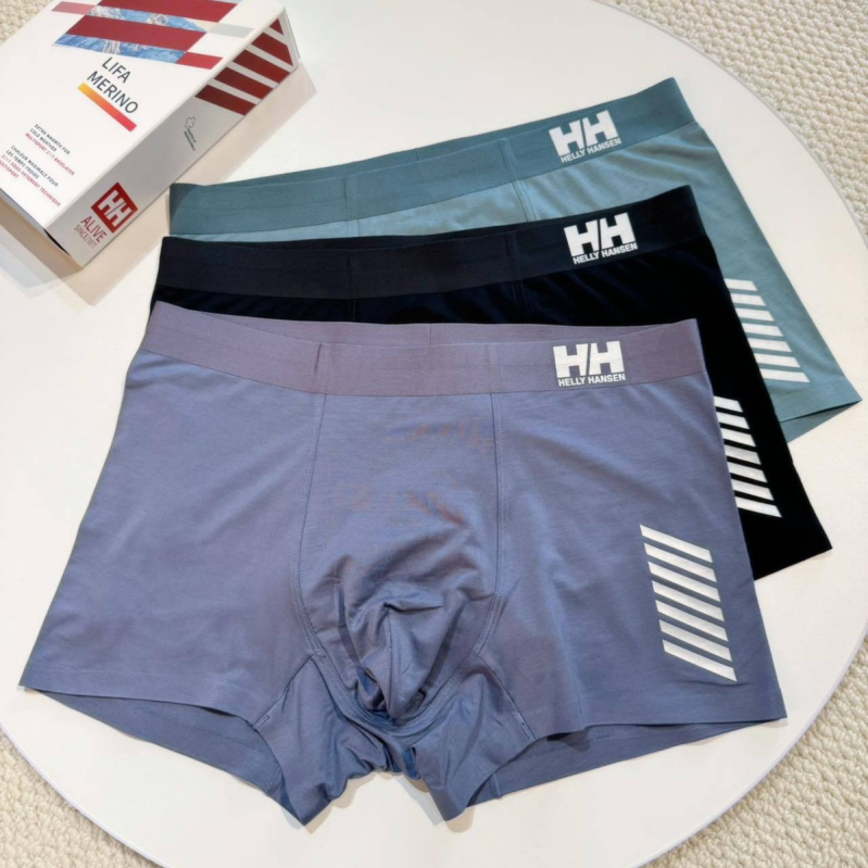 Boxeri din bumbac pentru bărbați, căptușeală internă antibacteriană, talie lată elastică, fără cusături, talie medie, respirabili