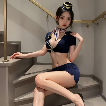 Sexy σετ εσωρούχων – cosplay ενδυμασία για αεροσυνοδό, νυχτερινή πιτζάμα, λεπτό πολυεστερικό ύφασμα (101-120 g/m2), 95-100% πολυεστέρας, στυλ: σετ, άνοιξη 2025