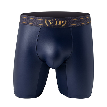 Boxeri pentru bărbați cu buzunar generos, aspect piele artificială, material poliester 90–95%, talie medie, model pentru conturarea corpului, lenjerie sport de la Male bully shield