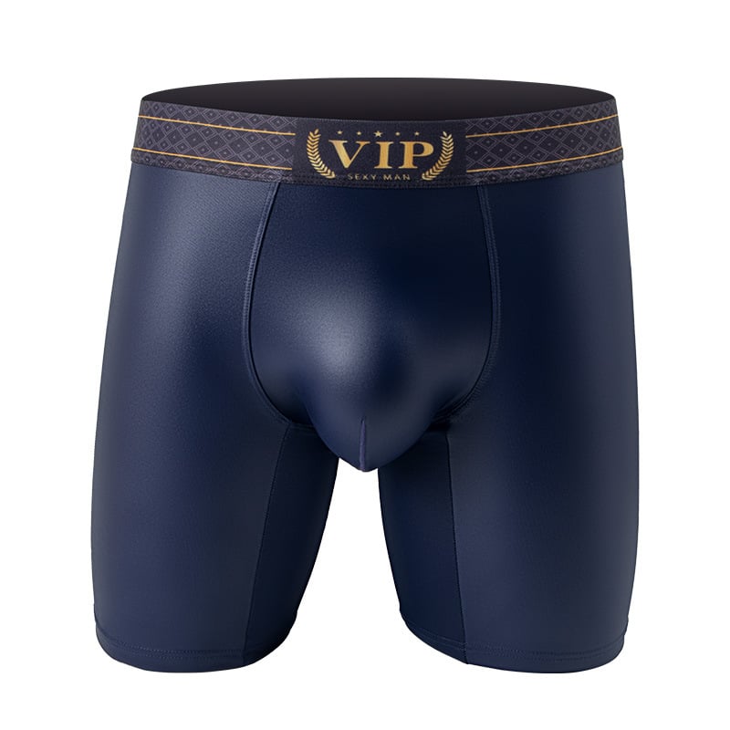 Boxeri pentru bărbați cu buzunar generos, aspect piele artificială, material poliester 90–95%, talie medie, model pentru conturarea corpului, lenjerie sport de la Male bully shield