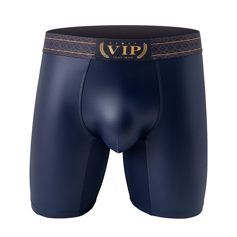 Boxeri pentru bărbați cu buzunar generos, aspect piele artificială, material poliester 90–95%, talie medie, model pentru conturarea corpului, lenjerie sport de la Male bully shield