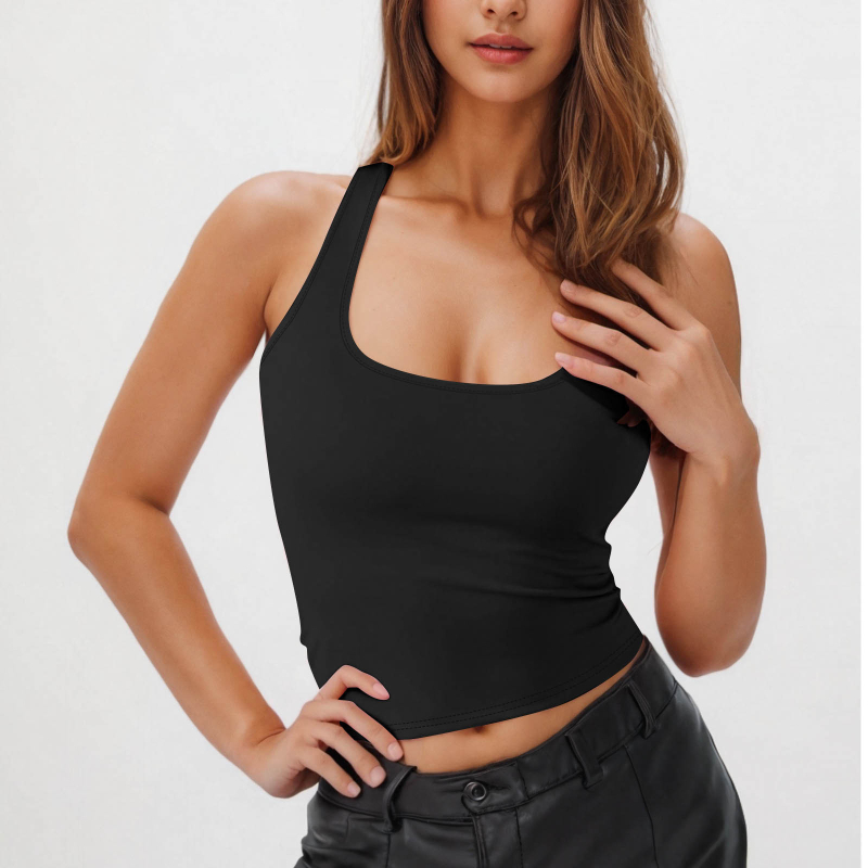 Top sport femei fără mâneci cu gât halter – Slim Fit, Lungime 50–65 cm, Poliester, Elasticitate înaltă