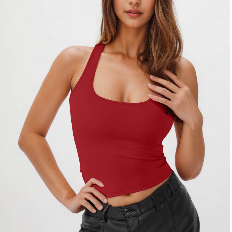 Top sport femei fără mâneci cu gât halter – Slim Fit, Lungime 50–65 cm, Poliester, Elasticitate înaltă