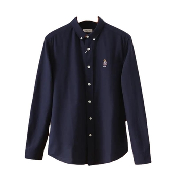 Cămașă de bărbați cu mâneci lungi, 100% bumbac Oxford, guler ascuțit