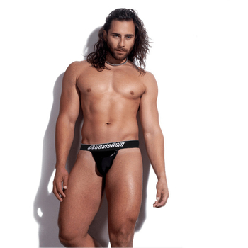 G-string masculin cu buzunar în formă de U, talie joasă, material poliester amestec