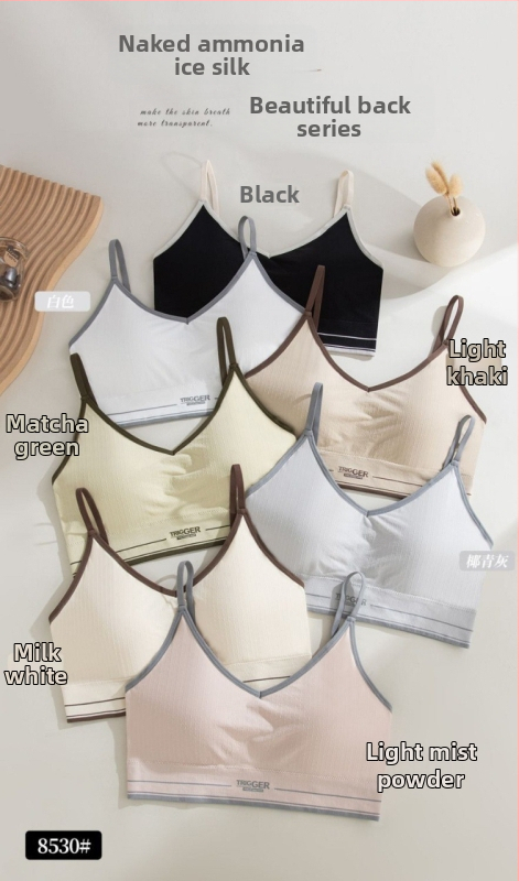 Nylonový bezšvový športový top s V-krkom, tenká látka 101–120 g/m², vhodný pre všetky ročné obdobia