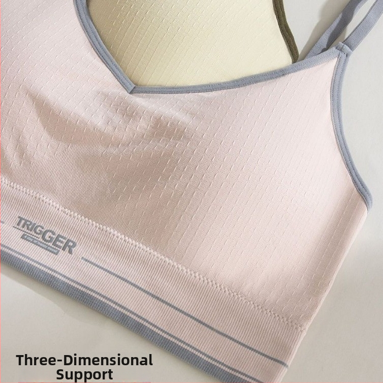 Nylonový bezšvový športový top s V-krkom, tenká látka 101–120 g/m², vhodný pre všetky ročné obdobia