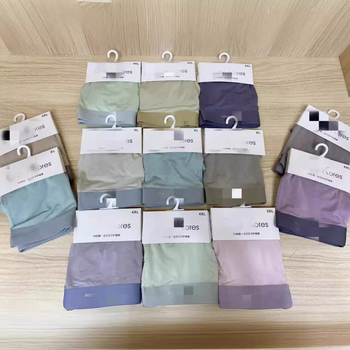 Vyrų tris dalių antibakterinis bokserių komplektas, kvėpuojantis nailonas, kirkšnies įdėklas iš viskozės, vidutinio aukščio juosta, vientisas raštas