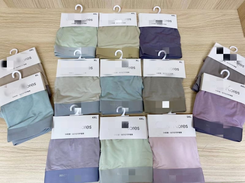 Vyrų tris dalių antibakterinis bokserių komplektas, kvėpuojantis nailonas, kirkšnies įdėklas iš viskozės, vidutinio aukščio juosta, vientisas raštas