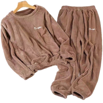 Ziemas komplekts ar pūkainu oderi vīriešiem un sievietēm ziemas, pavasara un rudens nolūkiem, apļveida kakls, garās piedurknes, bikses, elpojošs