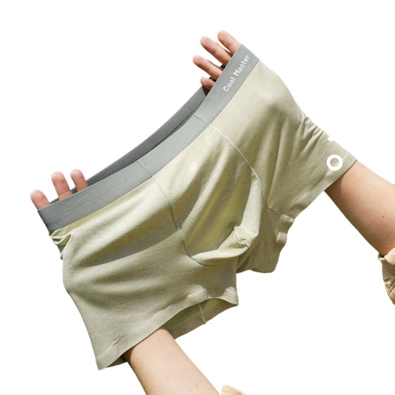 Muške bokserice od regenerirane celulozne vlaknine, konstrukcija bone-wrapping, srednji struk, podstava prepona od Mulberry svile 70–80%
