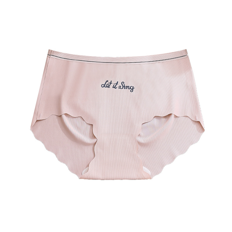 Ice Silk breskaste boje gaćice s mulberry svilom podstavom, lift-up, japanski stil trokuti gaćice, srednje visoki pojas, plus veličina