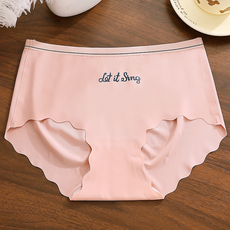 Ice Silk breskaste boje gaćice s mulberry svilom podstavom, lift-up, japanski stil trokuti gaćice, srednje visoki pojas, plus veličina