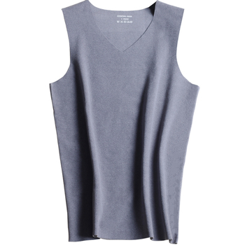 Vyrų be rankovių liemenė su V formos kaklu iš kationinio poliesterio audinio, tankus 251–300 g/m2, ruduo–žiema