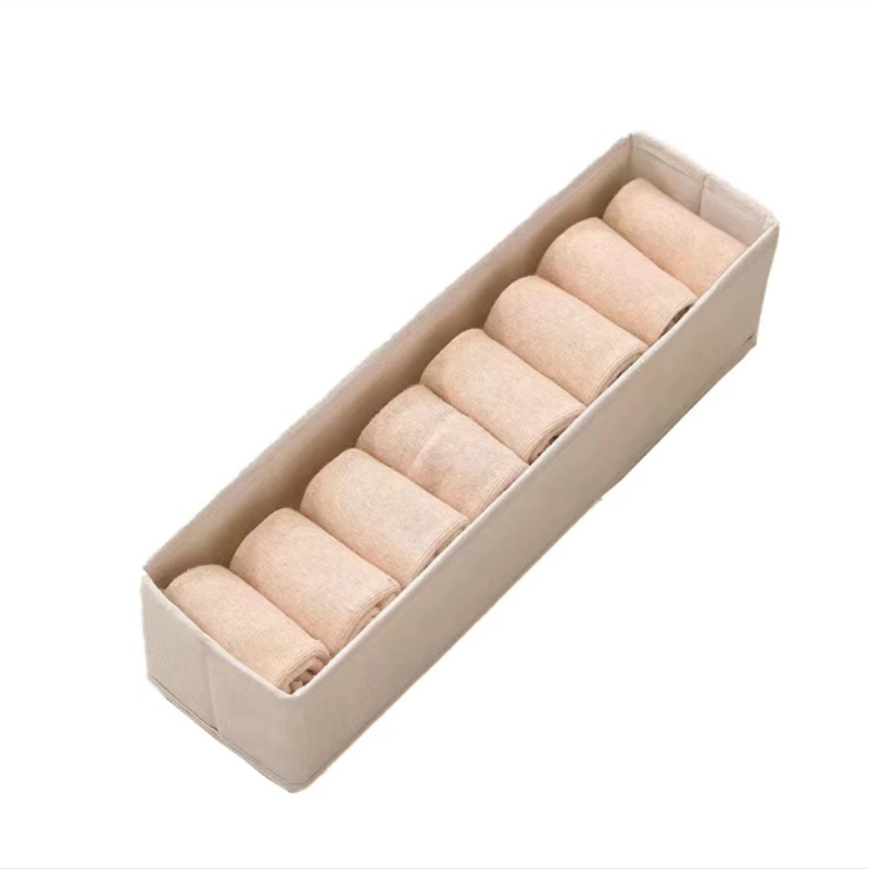 Kojinių ir apatinių drabužių laikymo dėžutė iš medvilnės ir lino, sulankstoma, plaunama, be dangtelio