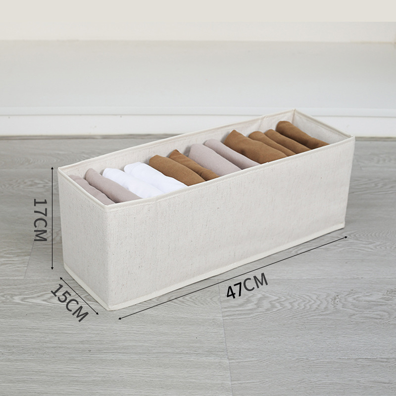 Kojinių ir apatinių drabužių laikymo dėžutė iš medvilnės ir lino, sulankstoma, plaunama, be dangtelio