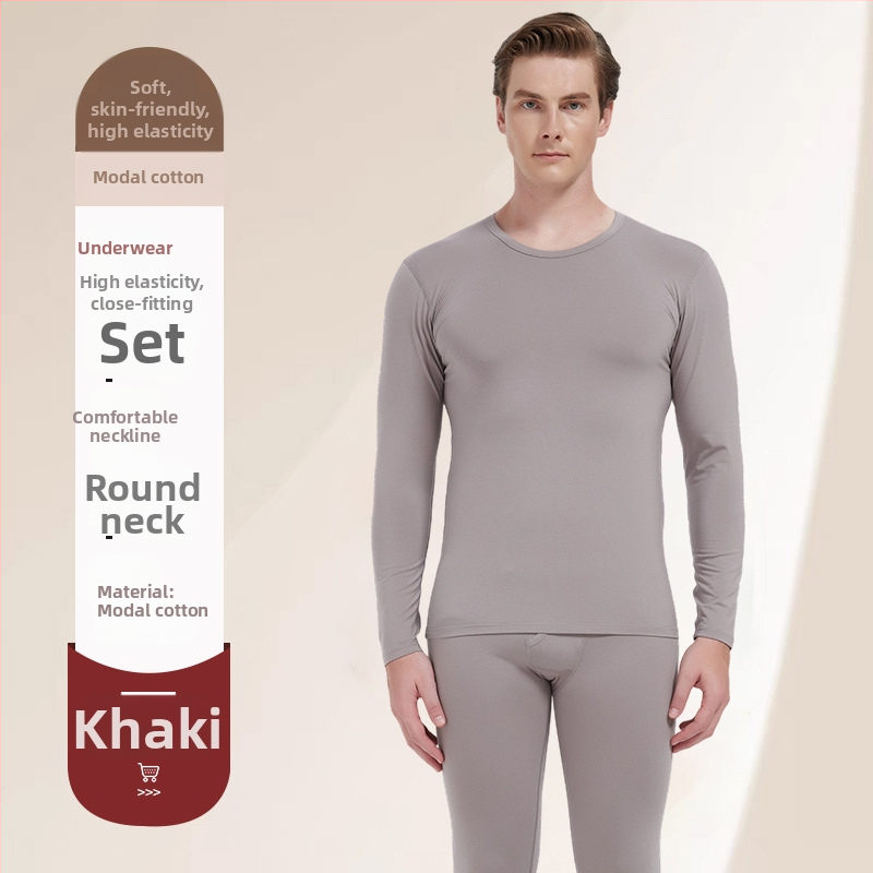 Vīriešu termiskais komplekts apģērbam — modal audums, kokvilnas oderējums, plāns materiāls, vidēja siltuma īpašība, slaids griezums