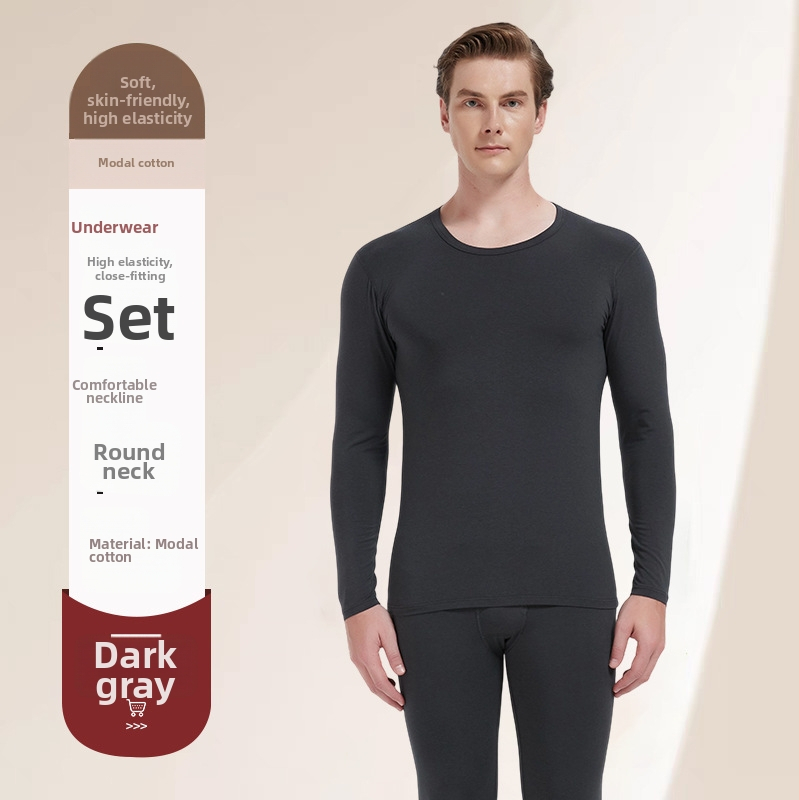 Vīriešu termiskais komplekts apģērbam — modal audums, kokvilnas oderējums, plāns materiāls, vidēja siltuma īpašība, slaids griezums
