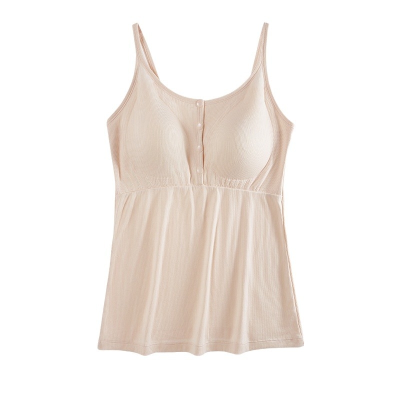 Νυχτερινό τοπ εγκύων για θηλασμό, V-λαιμό, χωρίς μανίκια, με ιμάντες στους ώμους, άνοιγμα θηλασμού, 50–70% βισκόζη