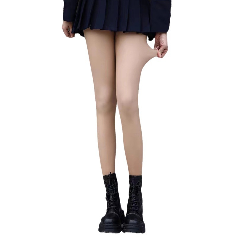 Jesensko-zimske najlon tajice s flis podstavom, debele, prirodan nude efekt, japanski stil