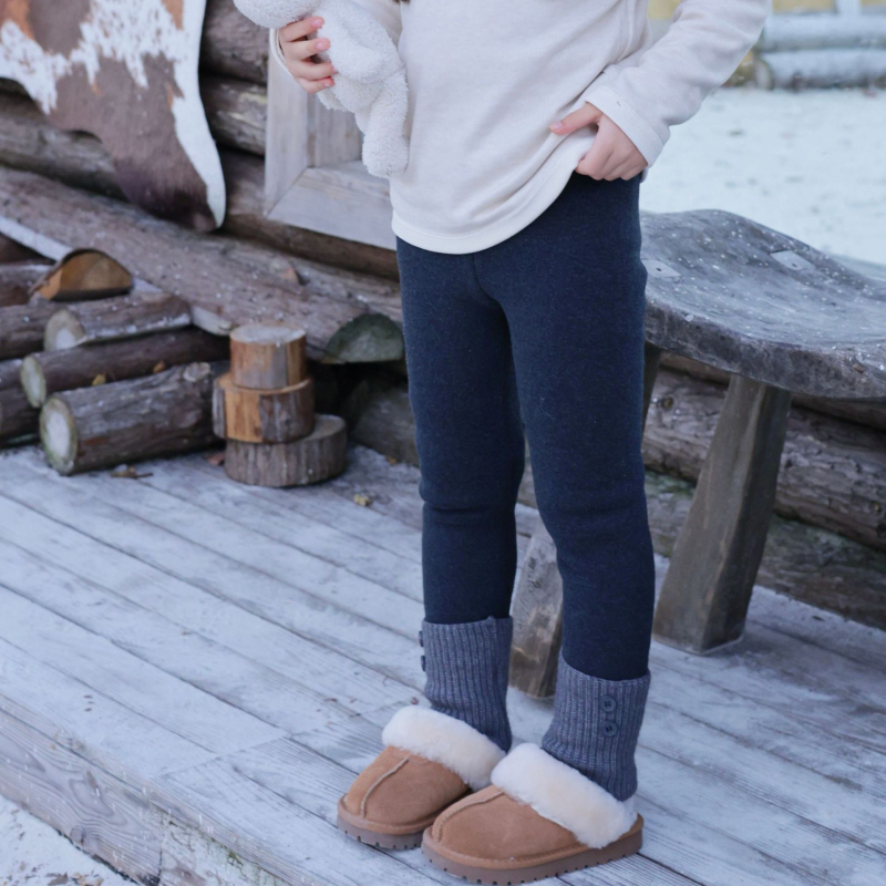 Mergaitei žieminiai medvilnės mišinio veliūro pūkuotų leginsų, 93% medvilnė, vidurinės juosmens, pilnas ilgis, elastinė juosta, anti‑statiniai, 3–8 metų