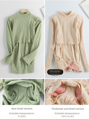 Nėščiųjų slaugos palaidinė su gobtuvu – nailono-kokvilės mišinys, ilgomis rankovėmis, siauras kirpimas, rudens–žiemos sezonas