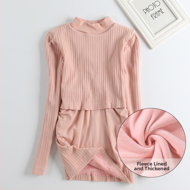 Nėščiųjų slaugos palaidinė su gobtuvu – nailono-kokvilės mišinys, ilgomis rankovėmis, siauras kirpimas, rudens–žiemos sezonas