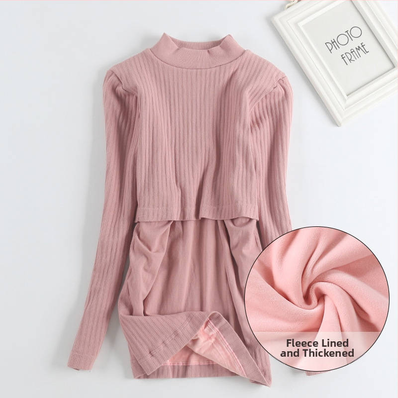 Nėščiųjų slaugos palaidinė su gobtuvu – nailono-kokvilės mišinys, ilgomis rankovėmis, siauras kirpimas, rudens–žiemos sezonas