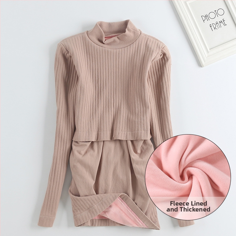 Nėščiųjų slaugos palaidinė su gobtuvu – nailono-kokvilės mišinys, ilgomis rankovėmis, siauras kirpimas, rudens–žiemos sezonas