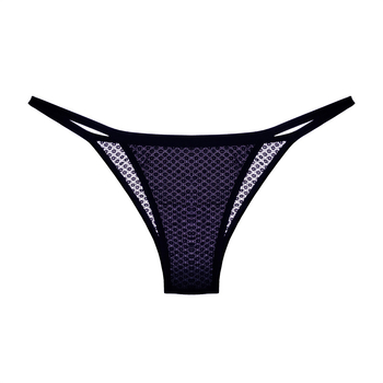 Chiloți femei talie joasă cu panouri din plasă, Ice Silk, nylon 80–90%, țesut tricotat