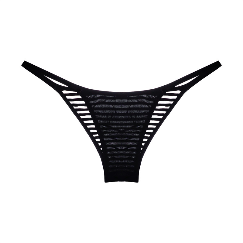Chiloți femei talie joasă cu panouri din plasă, Ice Silk, nylon 80–90%, țesut tricotat
