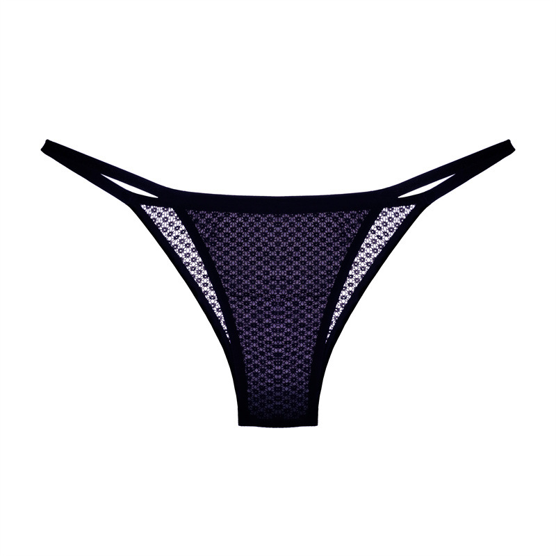 Chiloți femei talie joasă cu panouri din plasă, Ice Silk, nylon 80–90%, țesut tricotat