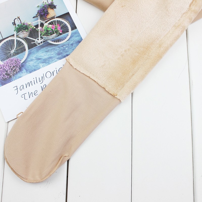 300 g jesensko-zimske dvostruko tople tajice boje kože s fleece podstavkom