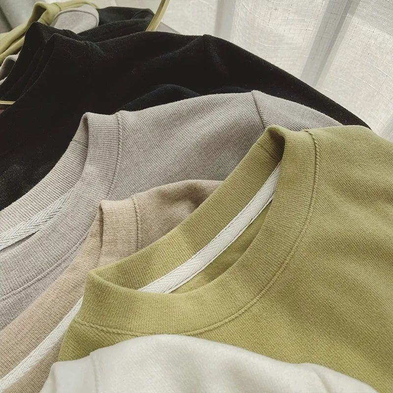 Divpusējs samts, silts garām piedurknēm T-krekls ar apaļu kakla izgriezumu, brīvā piegriezuma, dzīvnieku raksts