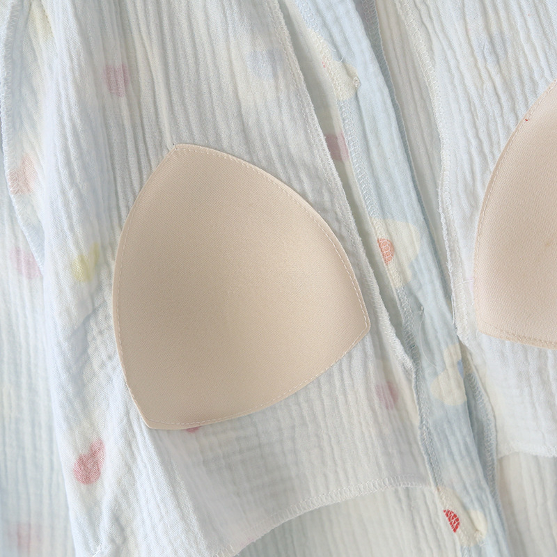 Μητρικό σετ οικιακής ένδυσης από 100% βαμβάκι κρεπ, φλοράλ μακριά μανίκια, στρογγυλή λαιμόκοψη, λεπτό ύφασμα, για άνοιξη-καλοκαίρι-φθινόπωρο