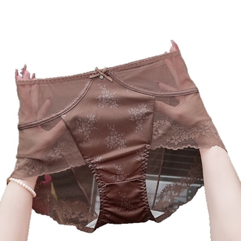 Čipkaste ženske gaćice, srednji pojas, podizanje kukova, antibakterijska intimna zona, prozračna, brzo suše, plus veličina