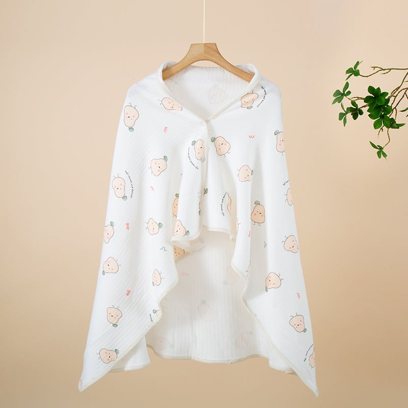 Postporođajna pelerina od zrnatog pamuka, bez rukava, casual kardigan stil, debljina 251–300 g/m², za sve sezone