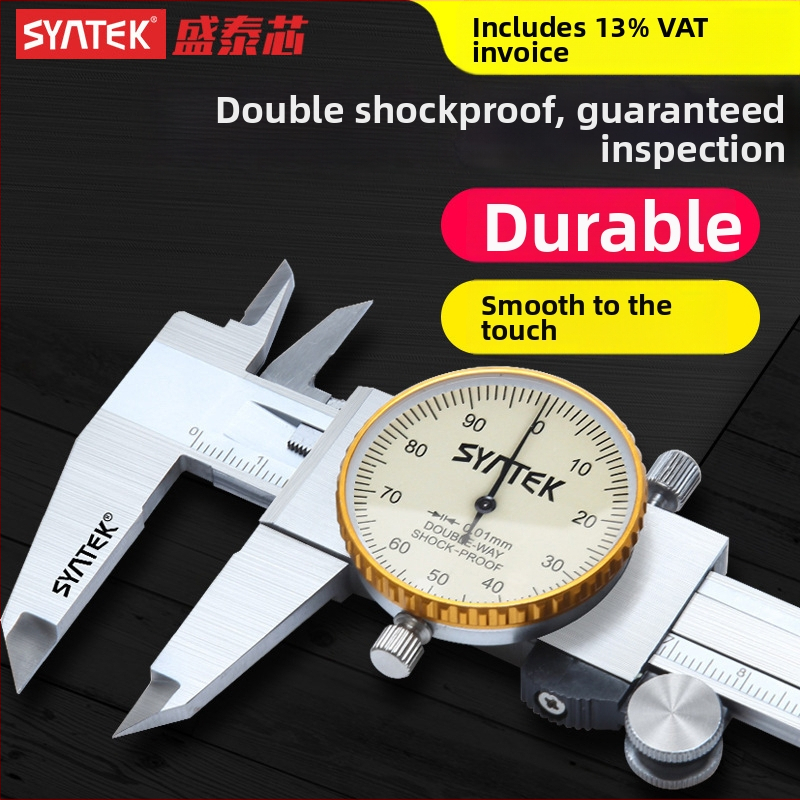 Dial tolómérő, ipari minőségű rozsdamentes acél, nagy pontosság, tartomány 0-150-200-300 mm