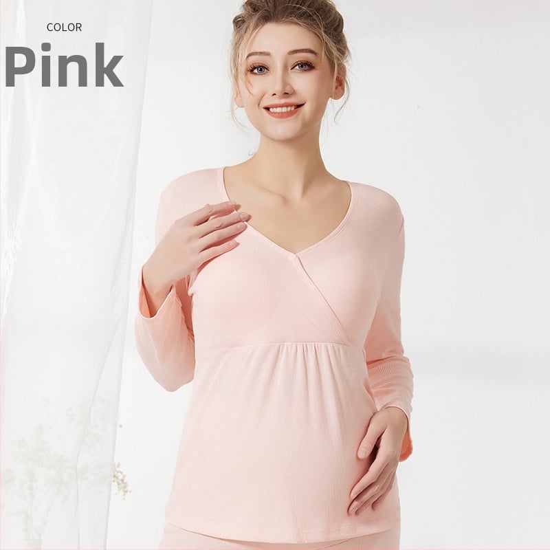 Βαμβαρινό τοπ θηλάσμου με κουκούλα για μητρότητα και λοχεία, απλό καθημερινό στυλ, μακριά μανίκια, μεσαίο βάρος υφάσματος