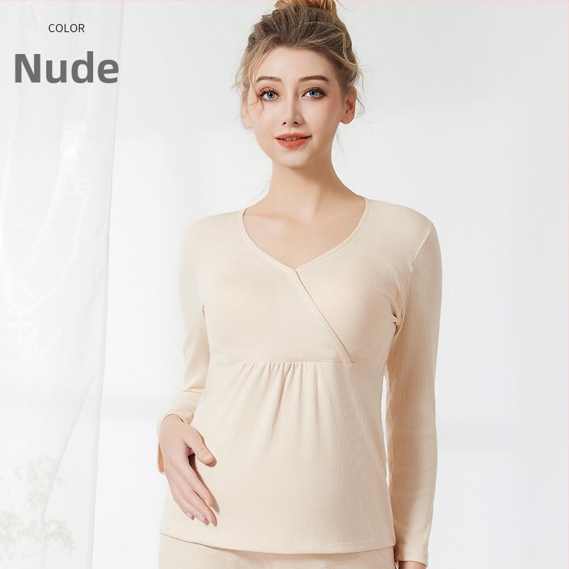 Βαμβαρινό τοπ θηλάσμου με κουκούλα για μητρότητα και λοχεία, απλό καθημερινό στυλ, μακριά μανίκια, μεσαίο βάρος υφάσματος